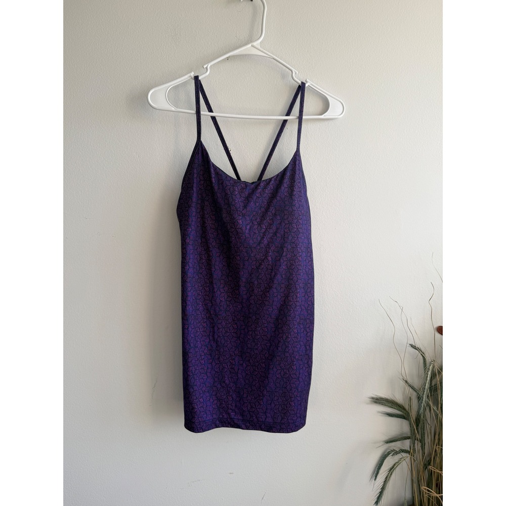 Patagonia Womens XL Purple Geometric Strappy Criss Cross Shelf Bra Tank Top
